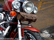 Brown Leather Pouch Tool Roll Bag Harley Davidson Softail Fatboy Sportster Dyna